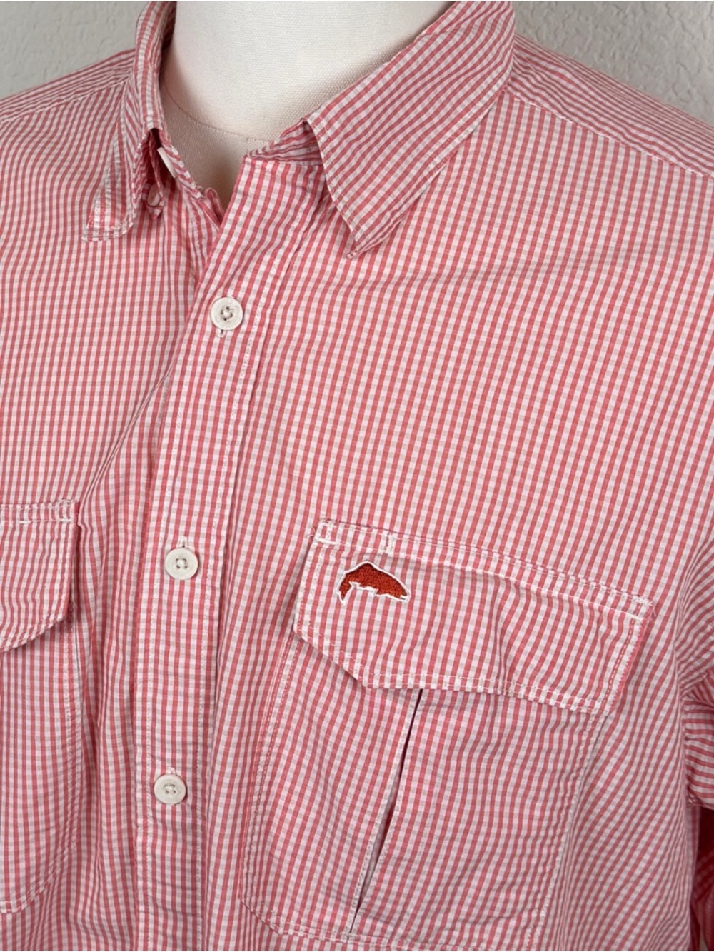 SIMMS men’s long sleeve button down fishing shirt | XL Orange - Picture 2 of 7